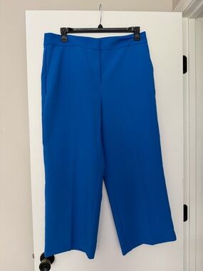 Ann Taylor Royal Blue Wide-Leg Cropped Pants